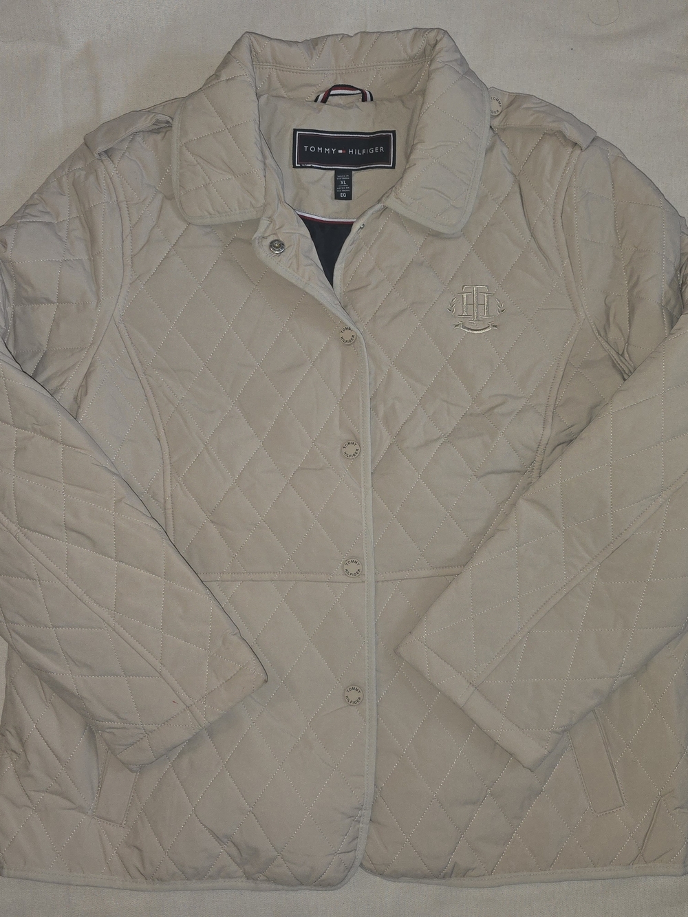 XL Tommy Hilfiger Women's Quilted Cream Jacket